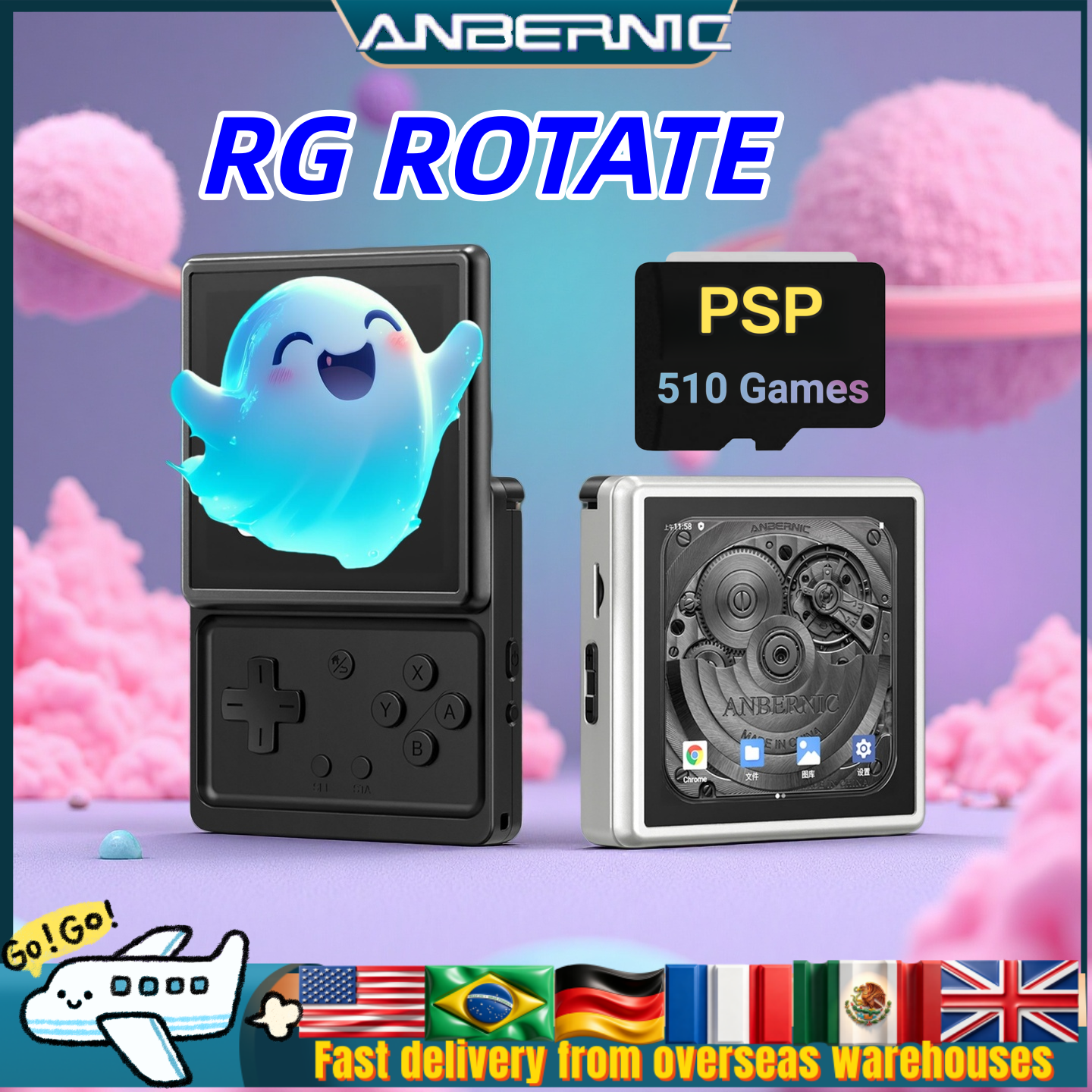 Gaming Console 5 Year Old - ANBERNIC RG Rotate Square Rotatable IPS