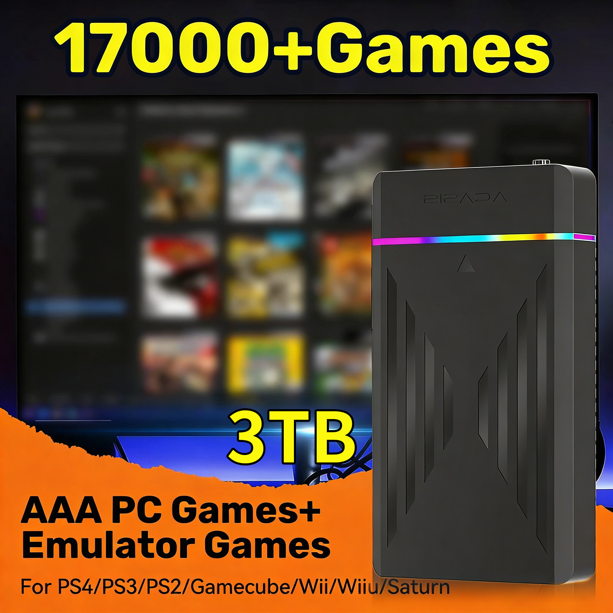 Portable 3TB Gaming HDD Video  - Gaming Console In Chinese のレビューと価格