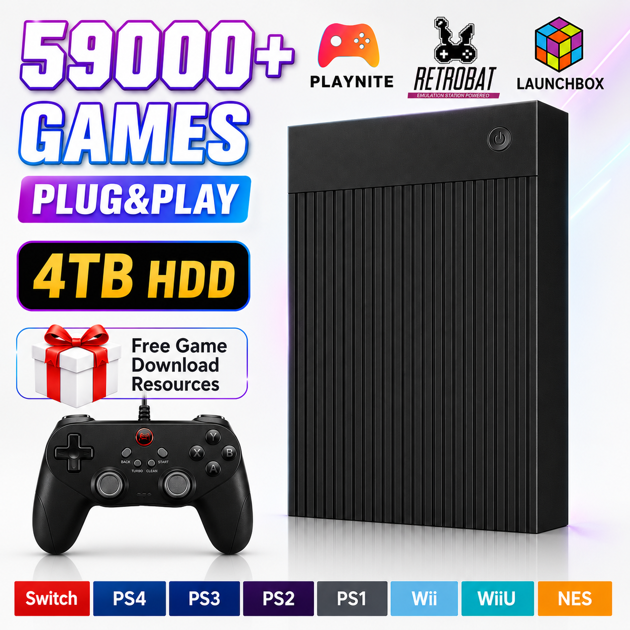 Portable 4TB Gaming HDD with 5 - Gaming Console In Chinese のレビューと価格