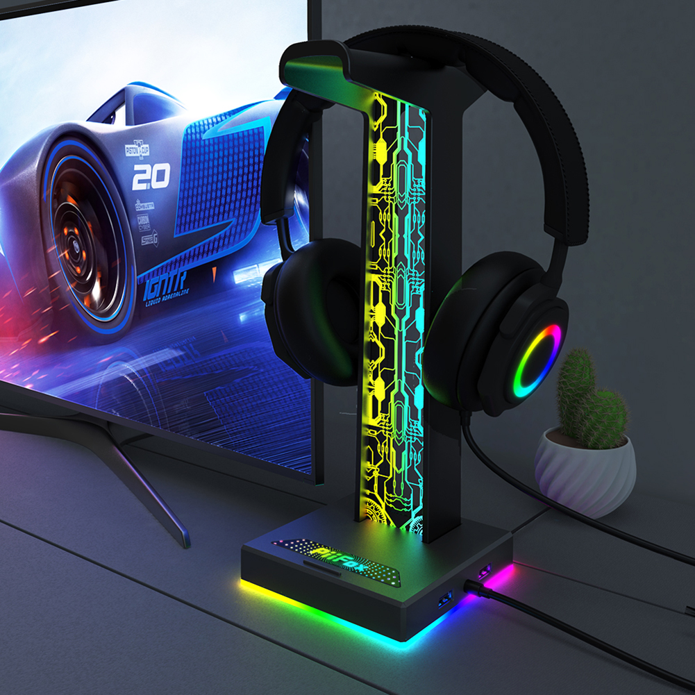 RGB Gaming Headphone Stand Dua - Headset Gaming Console のレビューと価格