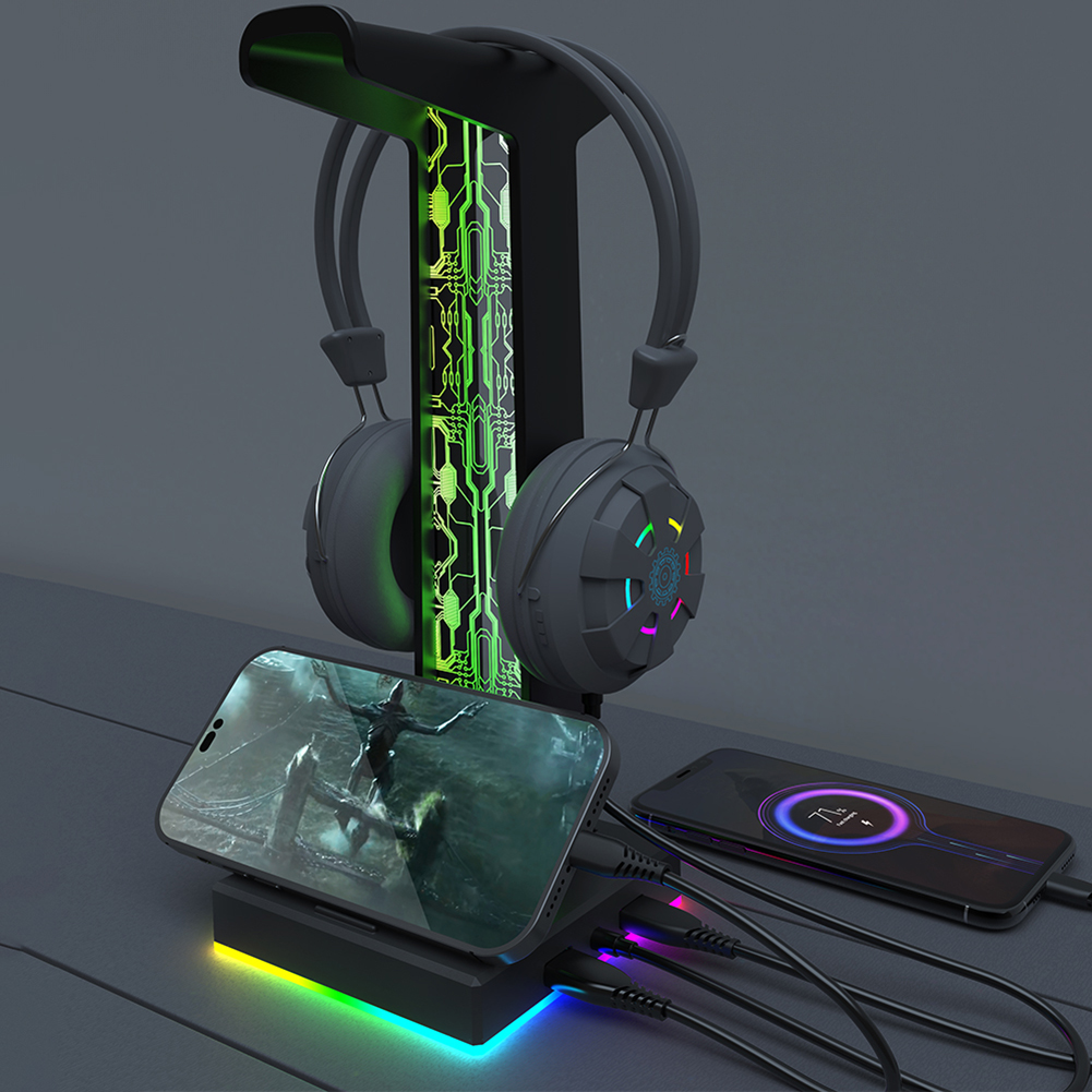 RGB Gaming Headphone Stand Dua - Headset Gaming Console のレビューと価格